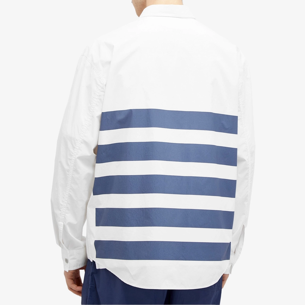 Stone Island Men's Marina Cotton Canvas Shorts Sleeve Shirt White